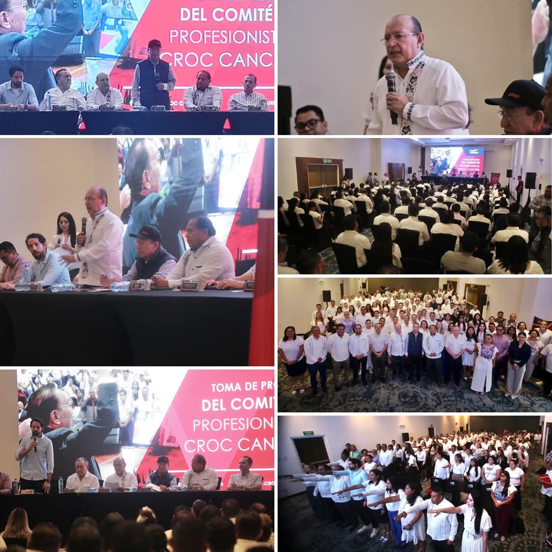 NUESTRO LÍDER NACIONAL DE LA CROC,ISAÍAS GONZÁLEZ CUEVAS., TOMÓ PROTESTA AL COMITÉ DE PROFESIONISTAS DE CROC CANCÚN