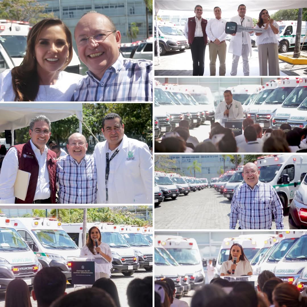 FUE UN GUSTO ACOMPAÑAR A NUESTRA GOB. MARA LEZAMA Y AL TITULAR DEL IMSS EN ESTADO AL DR. JAVIER NARANJO A LA ENTREGA DE 20 AMBULANCIAS TOTALMENTE EQUIPADAS AL #IMSS QUINTANA ROO